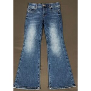 American Eagle Flare Jeans Womens 8 X-Short Blue Super Stretch Denim